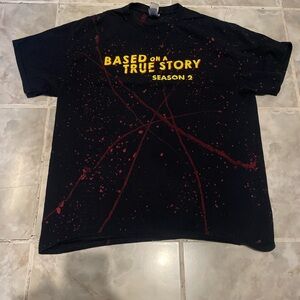 BASED ON A TRUE STORY SEASON 2 Peacock Thriller Series Cast & Crew T-Shirt SZ L